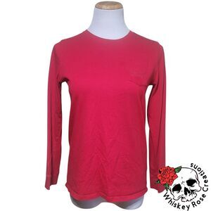 Vineyard Vines Red Long Sleeve Pocket Tee Crew Neck Youth XL